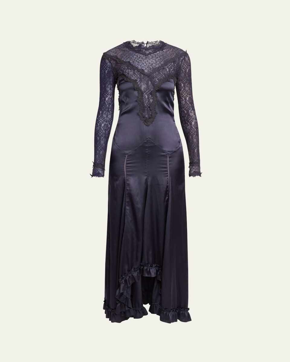 Dolores Lacy Satin Dress